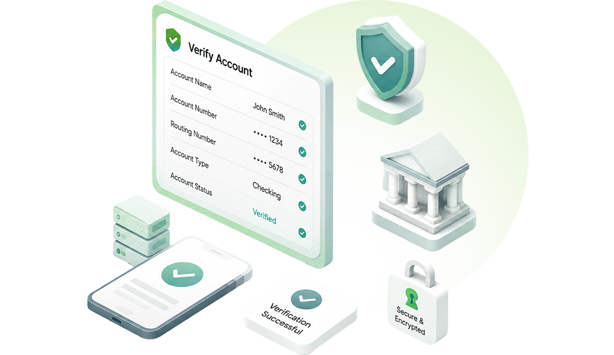 Real-time bank account verification result